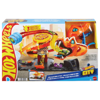 Hot Wheels pista de juguete ataque de cobra vs pizzería
