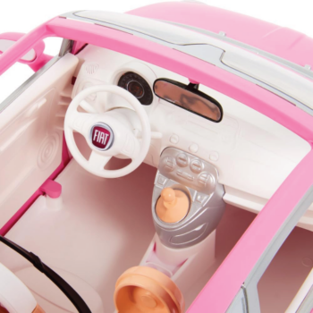 Barbie vehículo para muñecas Fiat rosa con muñeca - Image 4