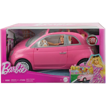 Barbie vehículo para muñecas Fiat rosa con muñeca - Image 5