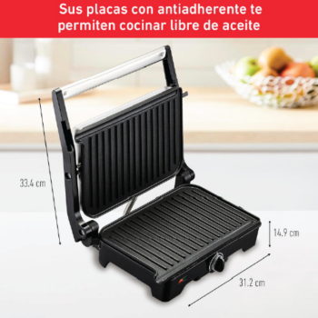 T-fal parrilla panini y asadora 2 en 1 inoxidable con placas antiadherentes - Image 6