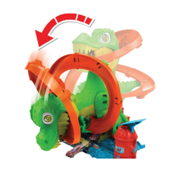 Hot Wheels City pista de juguete T-Rex vs estación de bomberos - Image 4